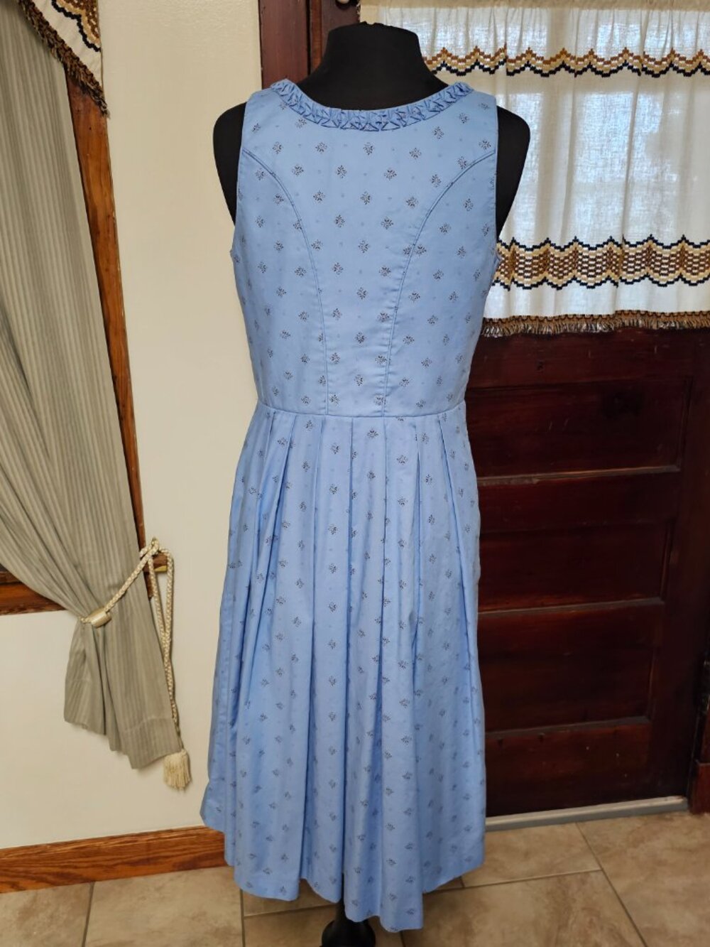Wenger Blue German Folk Bavarian Dirndl Dress Fest Oktoberfest Size EU 40 / US 8 - Picture 4 of 11